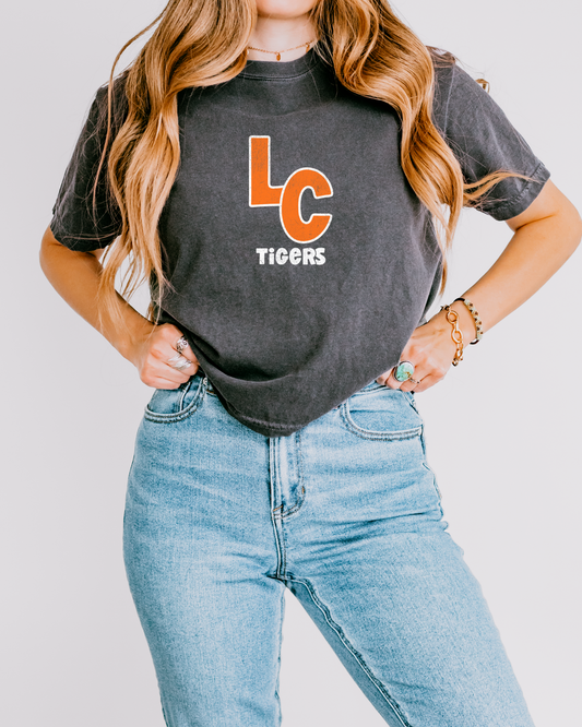 Mom Crop Tigers Doodle Shirt