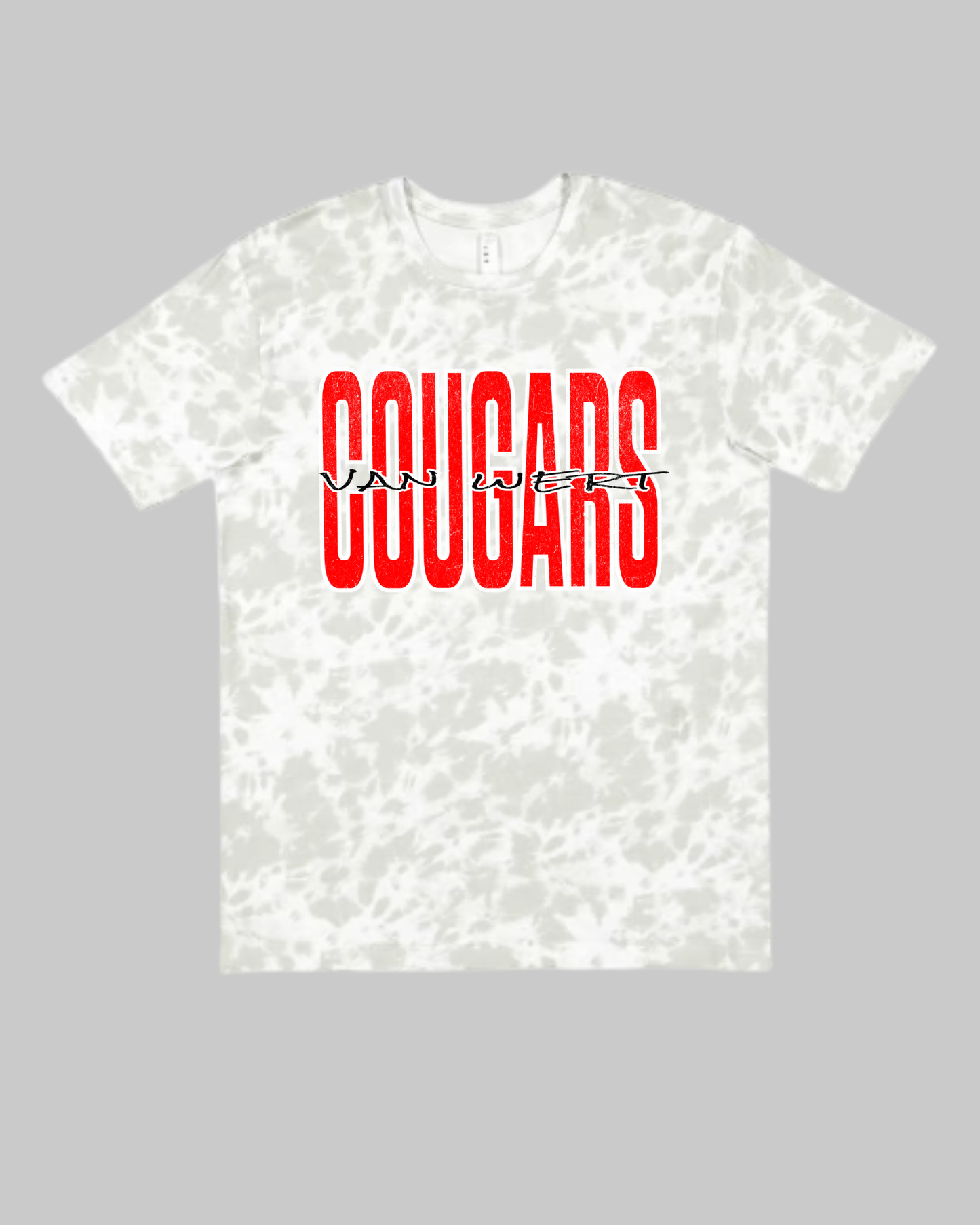Cougars (Van Wert) distressed Tie Die Tshirt