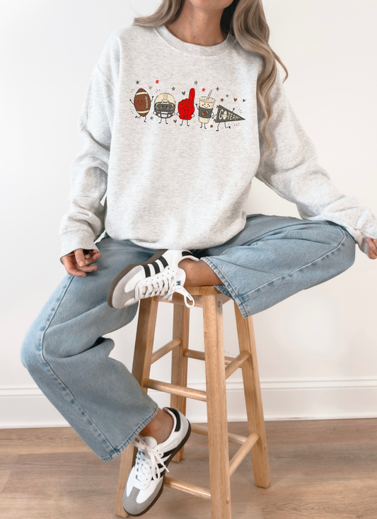 Football doodles Crewneck