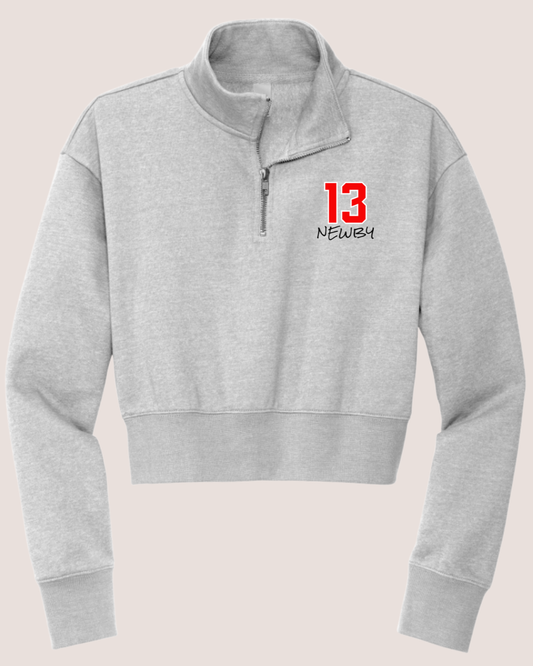 Women's Cropped Grey Toledo Cherokee 1/4 Zip Up