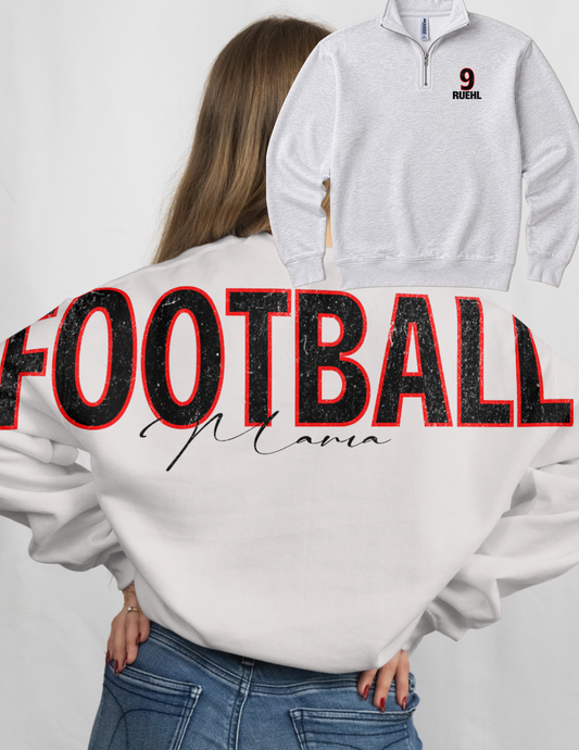Bobcats Football Mom 1/4 zip up big back