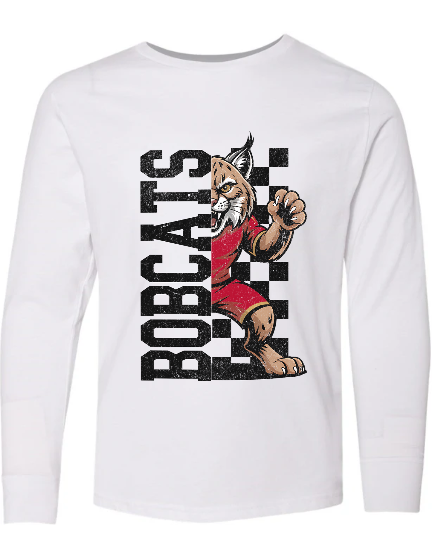 Checkered Bobcat Mascot