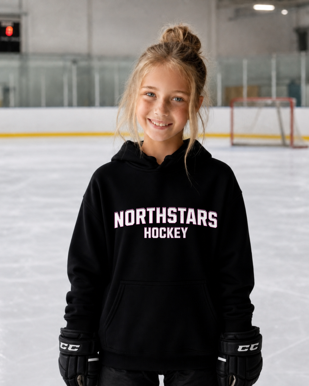 NorthStar Girls-Adult pink Built Different Hockey Hoodie