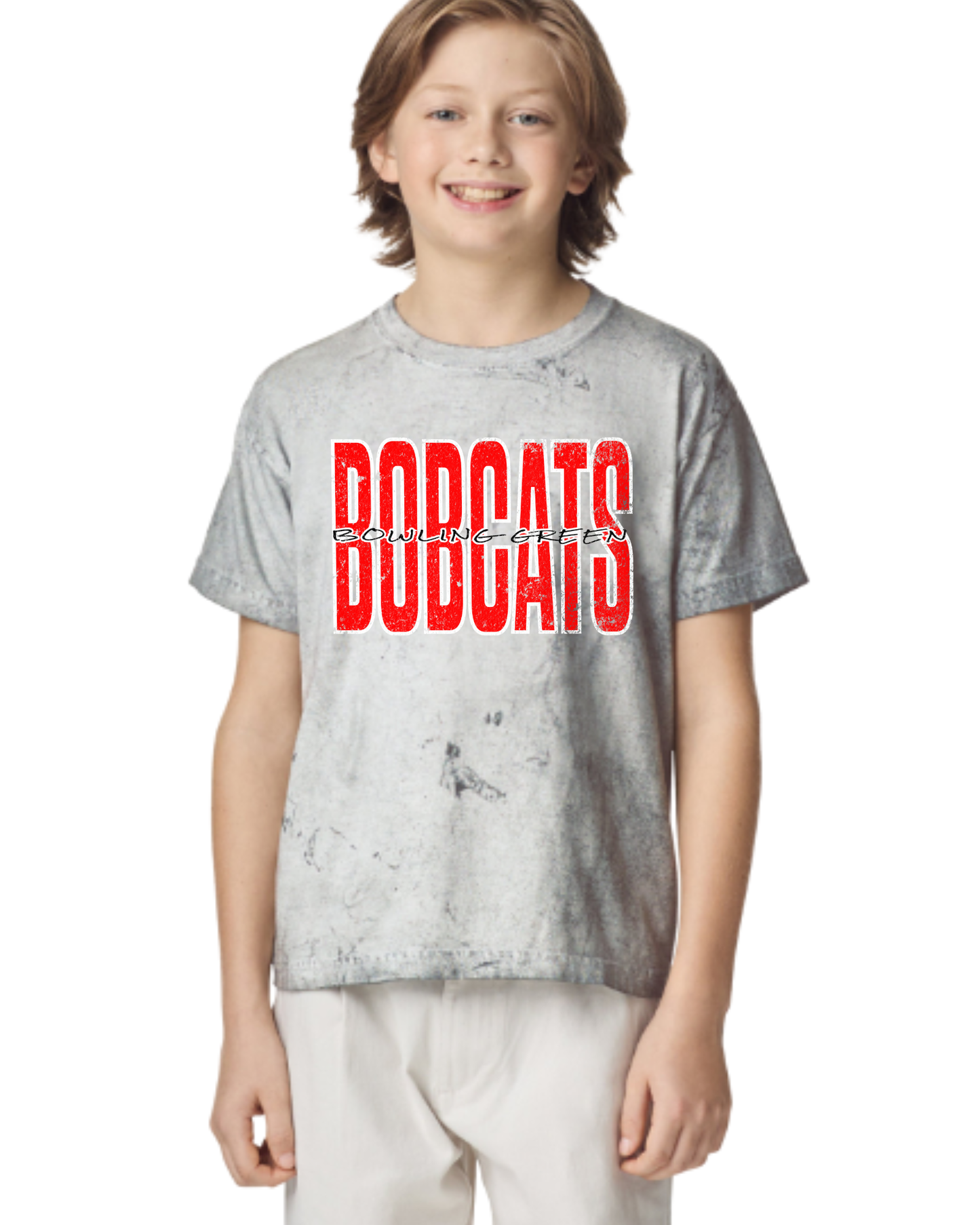 Bobcat distressed Tie Die Tshirt