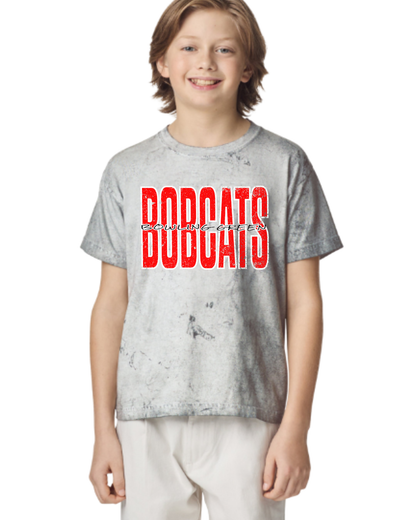 Bobcat distressed Tie Die Tshirt
