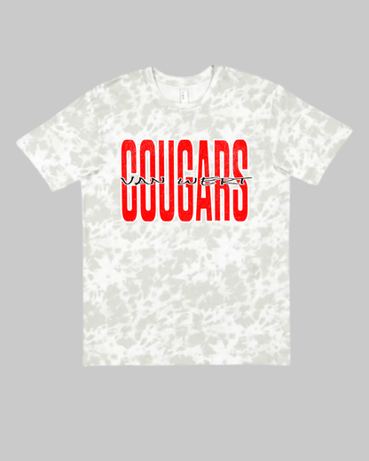 Cougars (Van Wert) distressed Tie Die Tshirt