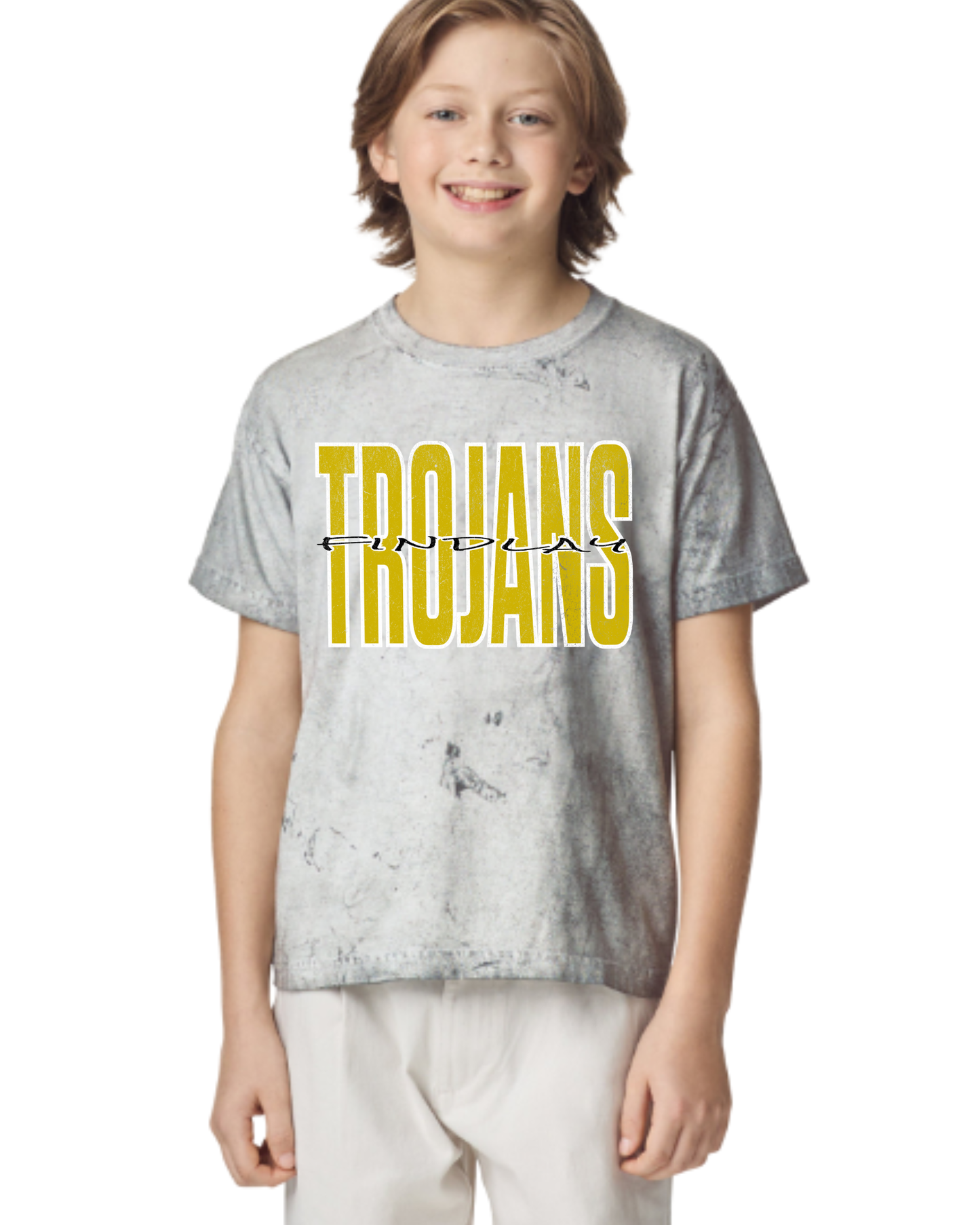 Trojans  distressed Tie Die Tshirt