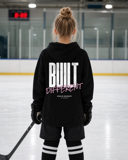 NorthStar Girls-Adult pink Built Different Hockey Hoodie