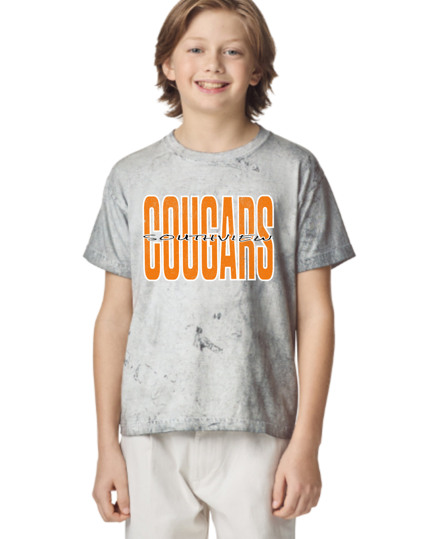 Cougars (Southview) distressed Tie Die Tshirt