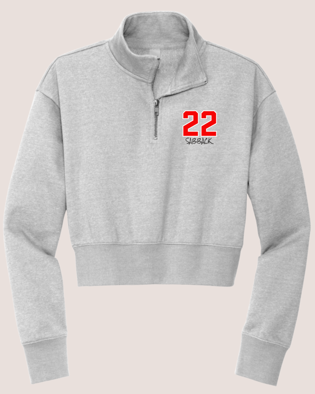 Women's Grey Cropped Bowling Green Ice Cats 1/4 Zip Up