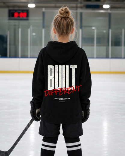 NorthStar Girls-Adult Red Built Different Hockey Hoodie
