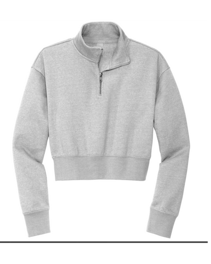 Cropped 1/4 Zip Up Puff Print Design