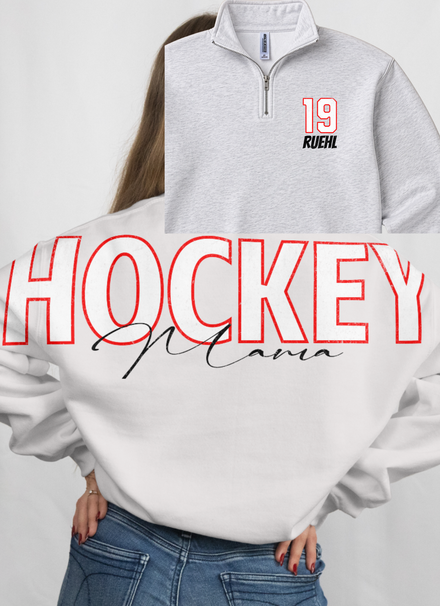 BG Hockey Mom 1/4 zip up