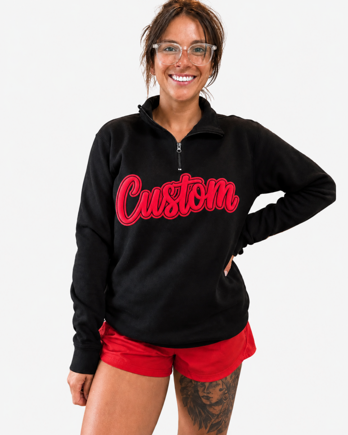 Light Weight 1/4 Zip Up Puff Print Desgin