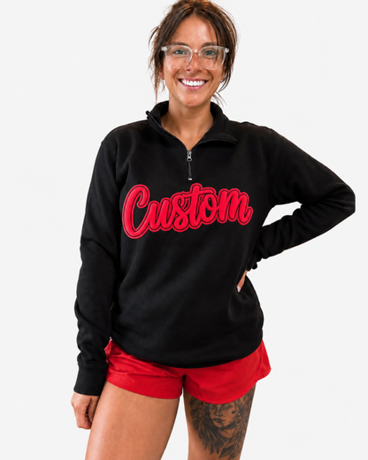 Light Weight 1/4 Zip Up Puff Print Desgin