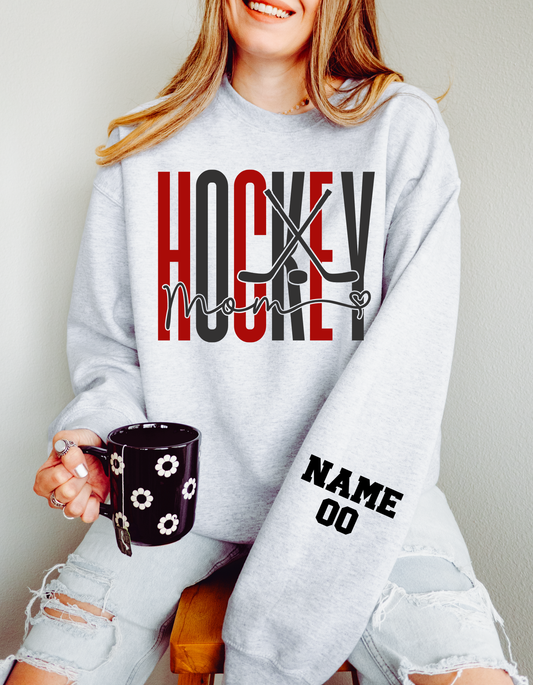 Large font Hockey Mom Crewneck