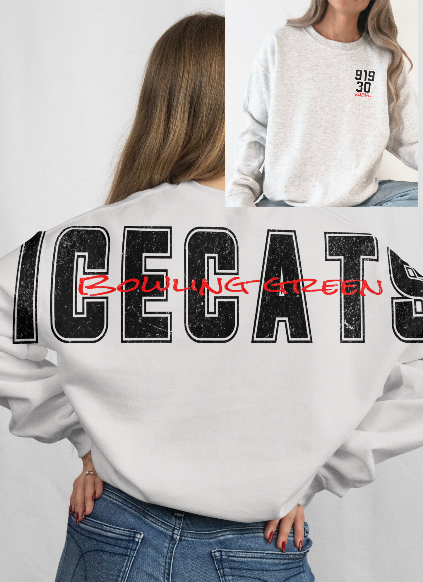 Solid Ice Cats Big Back Crewneck