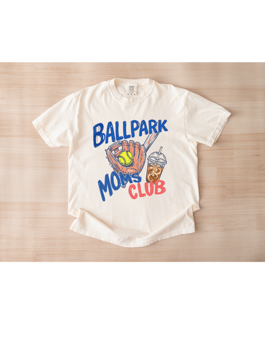Ballpark Moms Club Tshirt (Crop and Full Length)