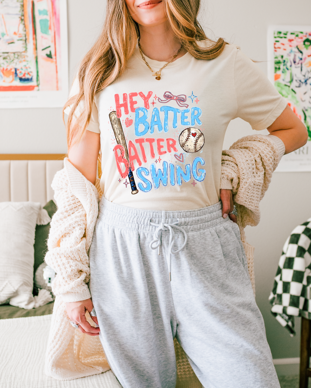 Hey Batter Batter Swing Tshirt (Crop or Full Length)