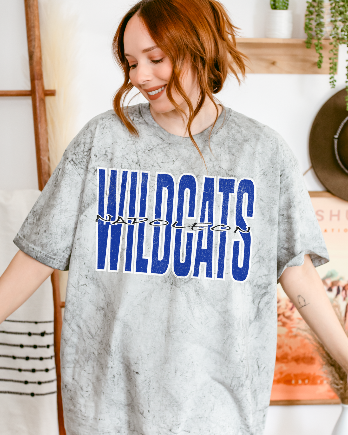 Wildcat (Napoleon) distressed Tie Die Tshirt