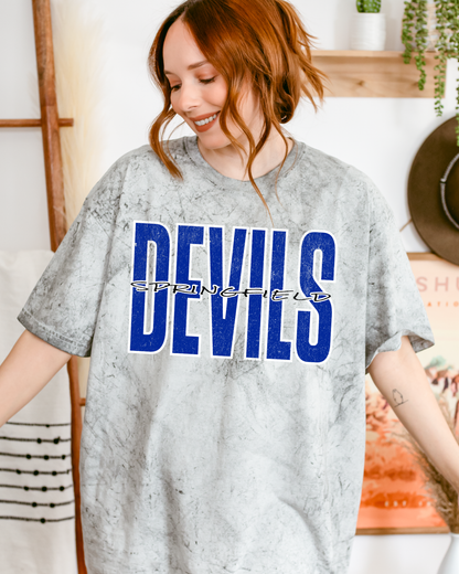 Devils distressed Tie Die Tshirt