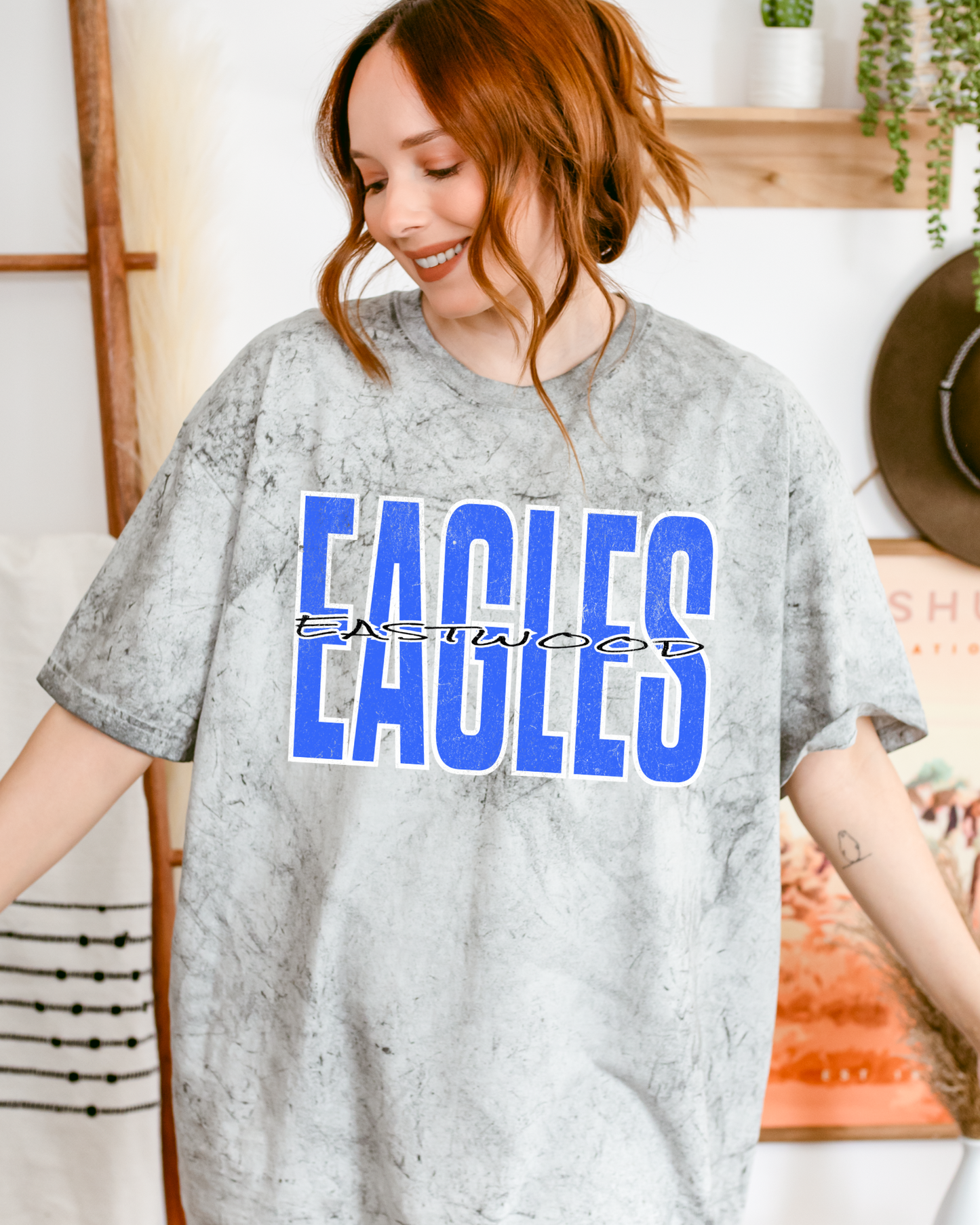 Eagles (Eastwood) distressed Tie Die Tshirt