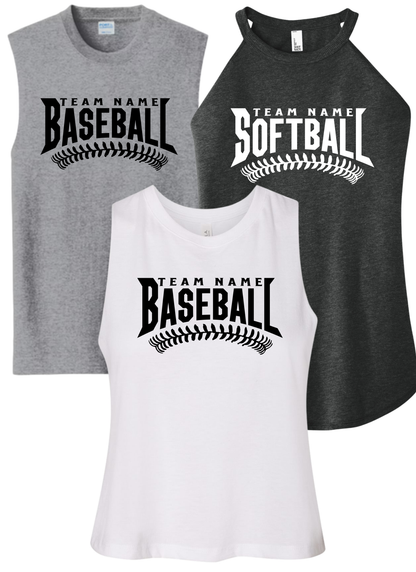 Custom Baseball/Softball with Laces Tank Top