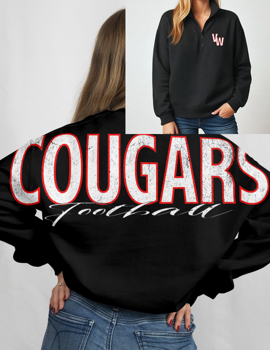 Cougar Football 1/4 zip up big back