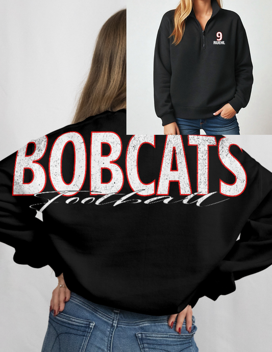 Bobcats Football 1/4 zip up big back