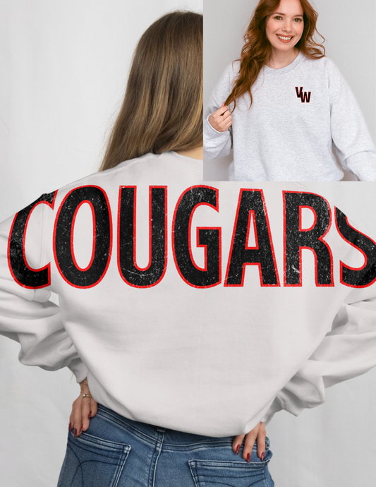 Cougar Mascot Big Back Crewneck