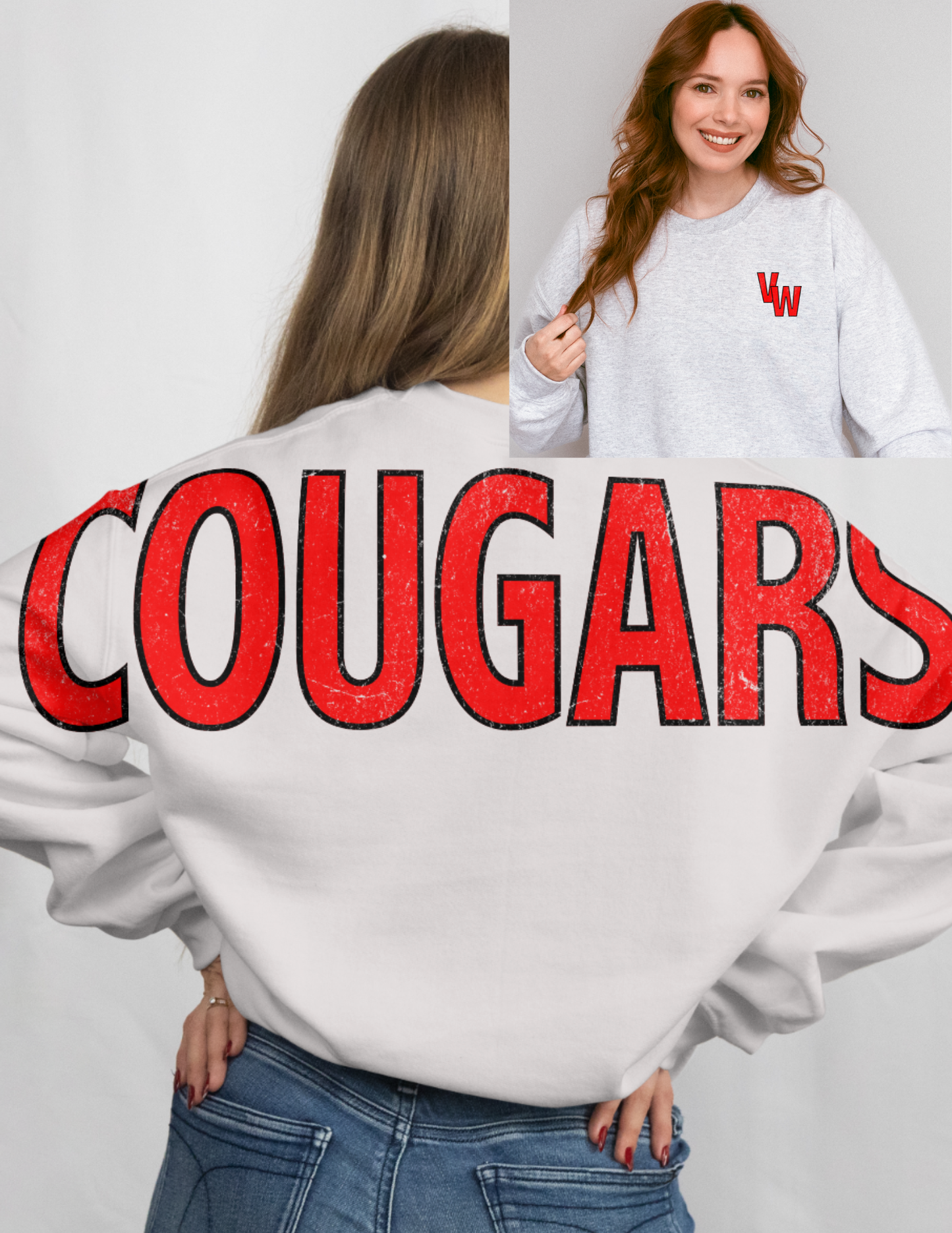 Cougar Mascot Big Back Crewneck