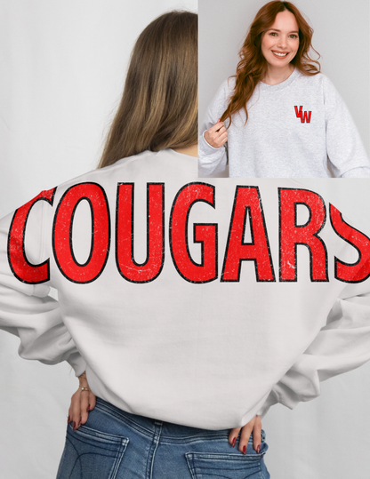 Cougar Mascot Big Back Crewneck