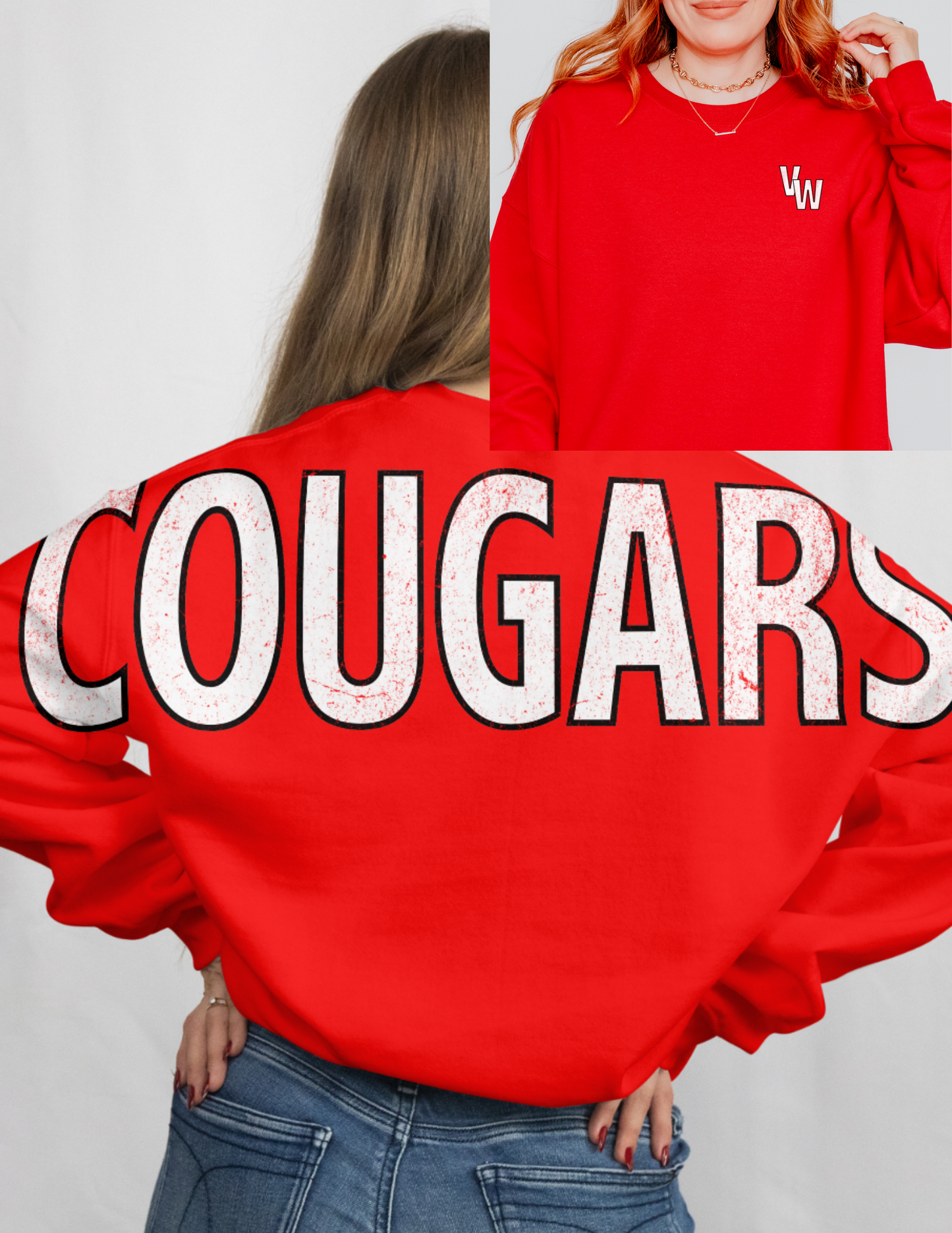 Cougar Mascot Big Back Crewneck