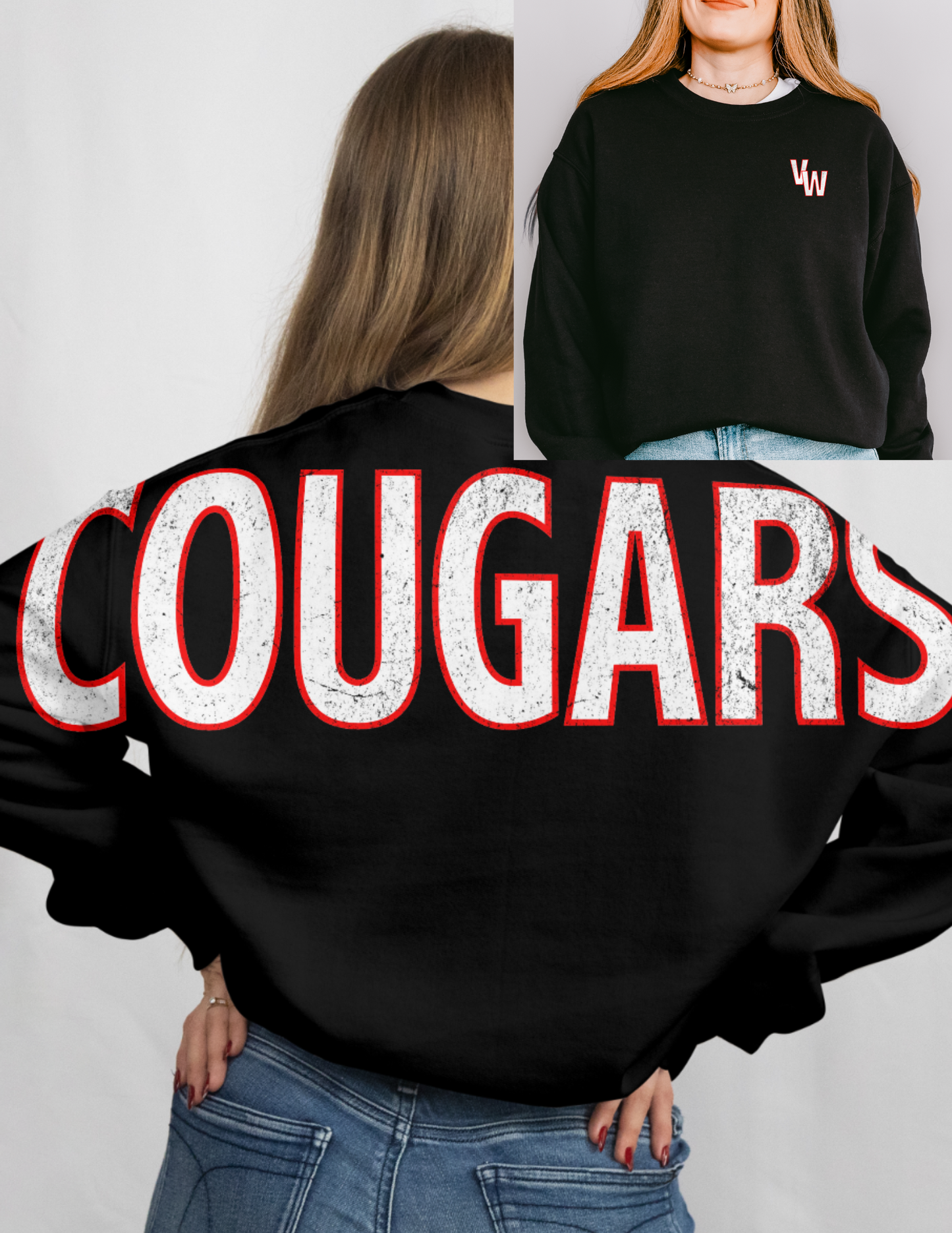 Cougar Mascot Big Back Crewneck