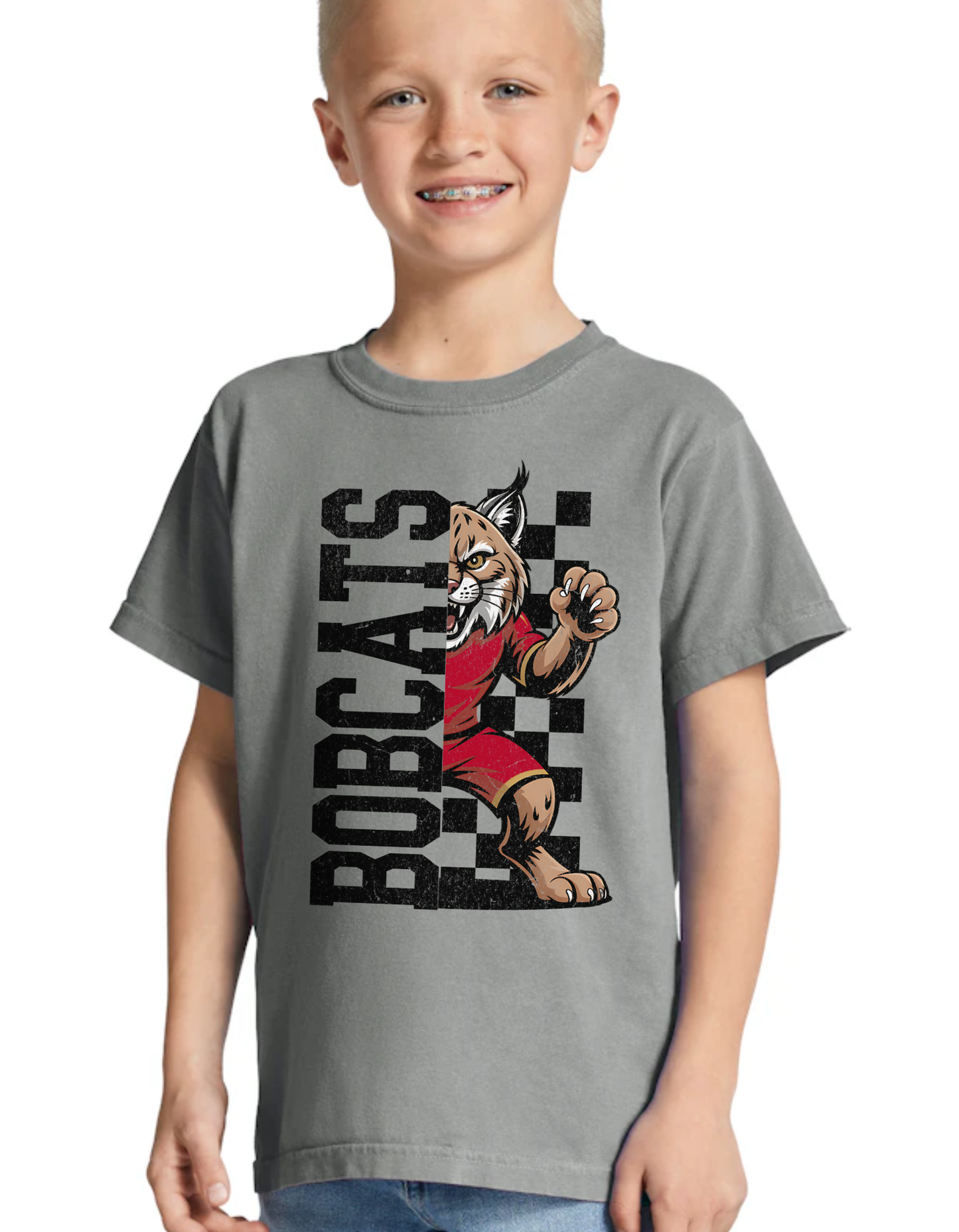Checkered Bobcat Mascot