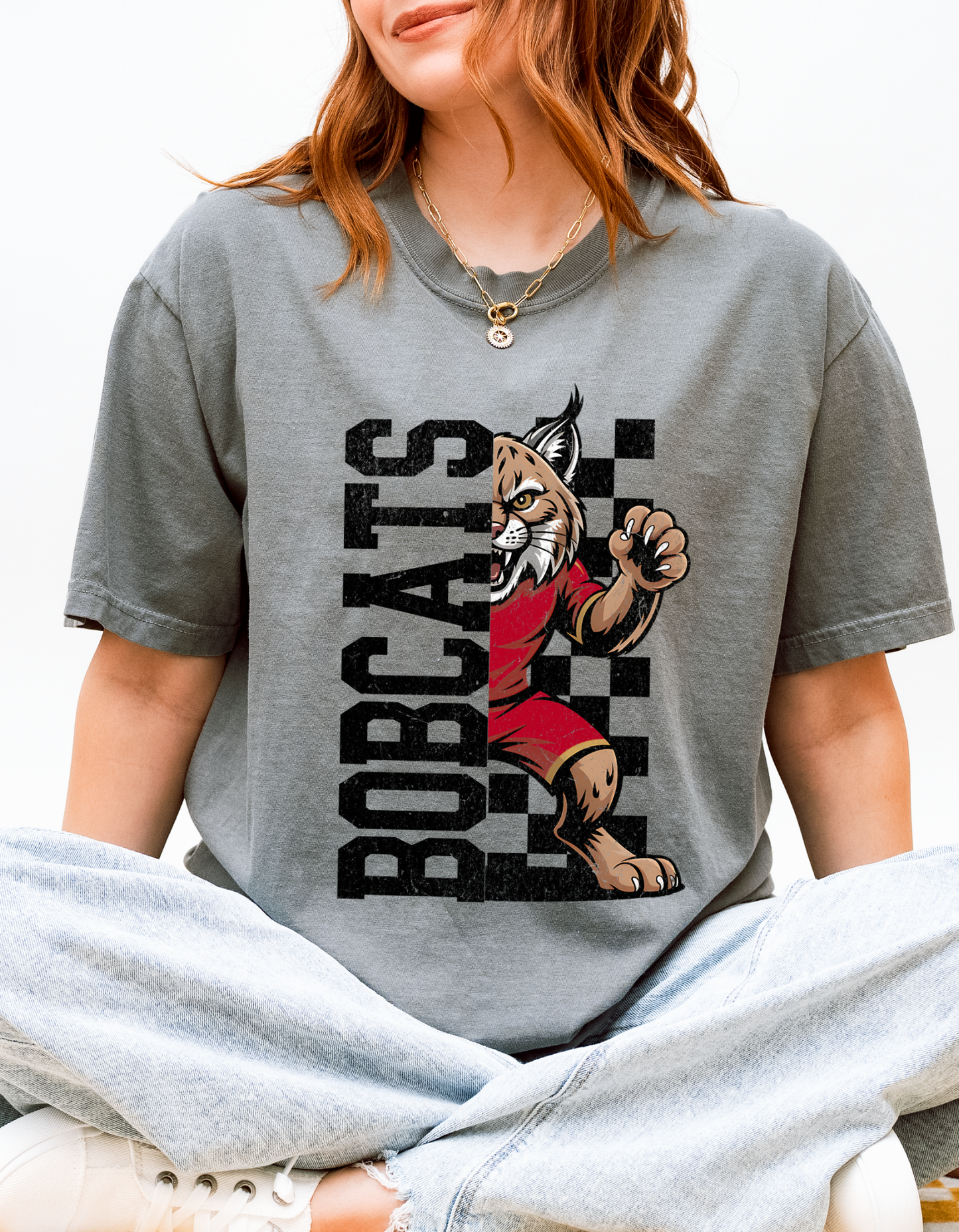 Checkered Bobcat Mascot