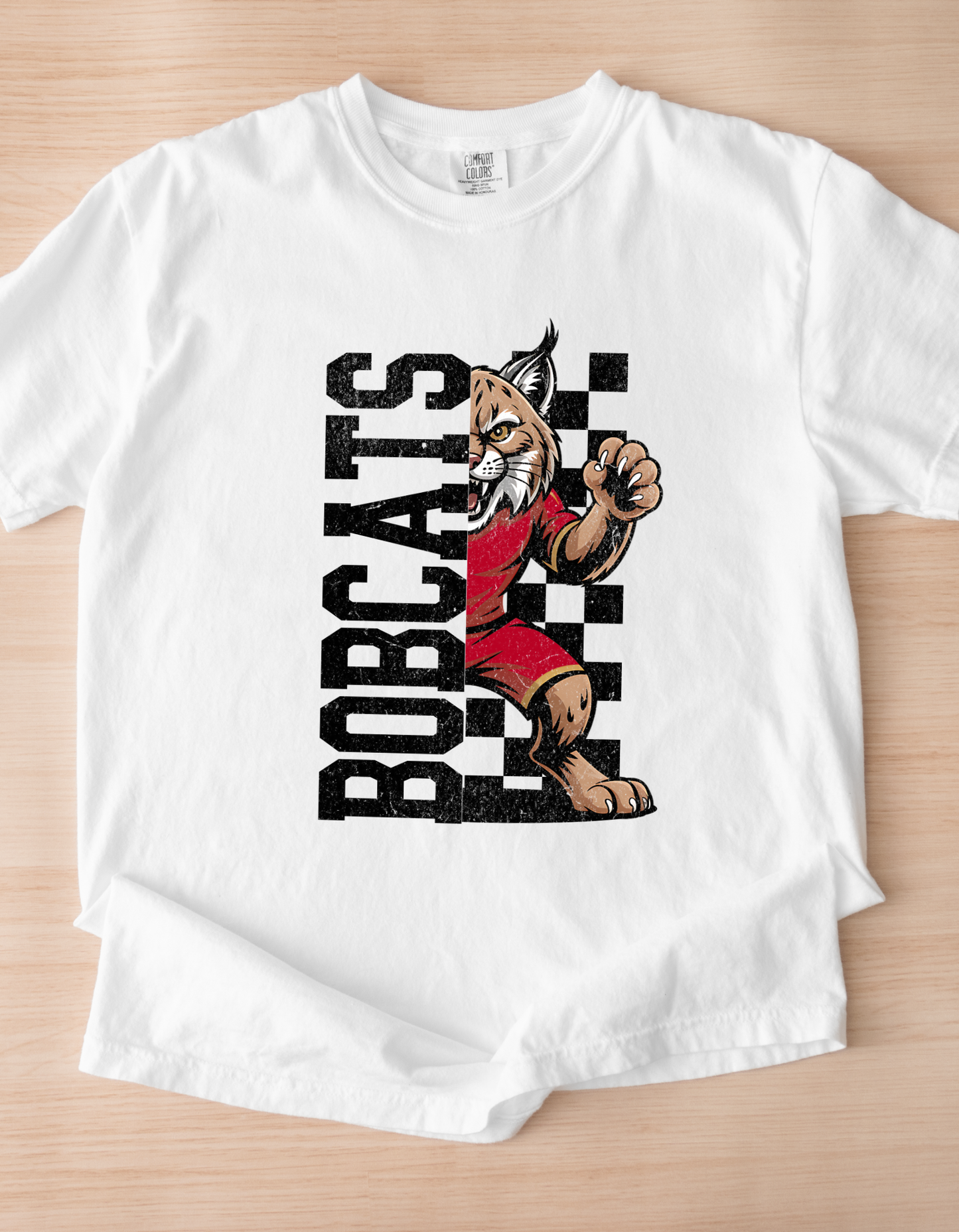 Checkered Bobcat Mascot