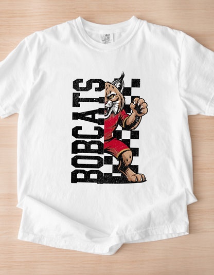 Checkered Bobcat Mascot