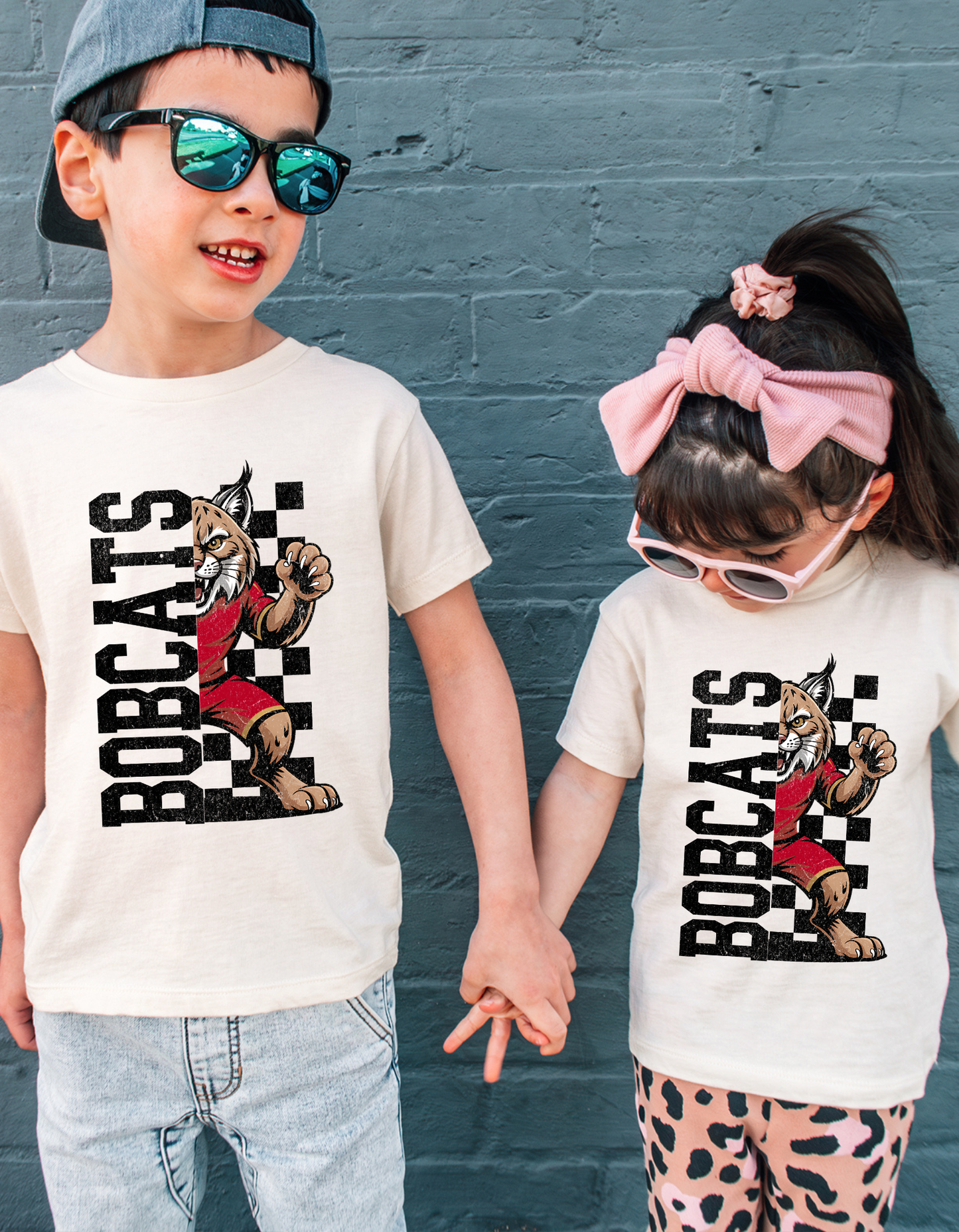 Checkered Bobcat Mascot