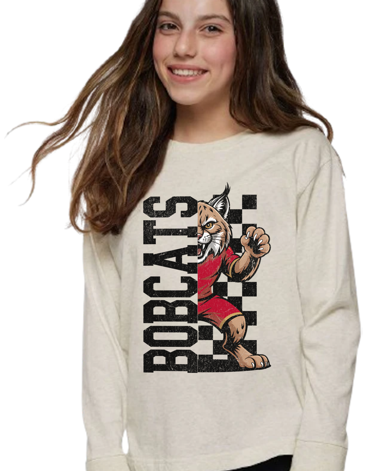 Checkered Bobcat Mascot