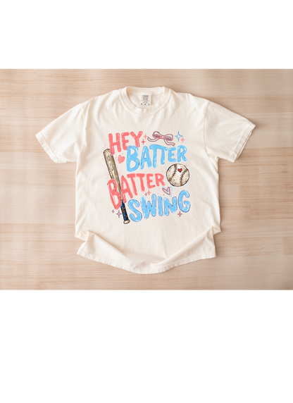 Hey Batter Batter Swing Tshirt (Crop or Full Length)