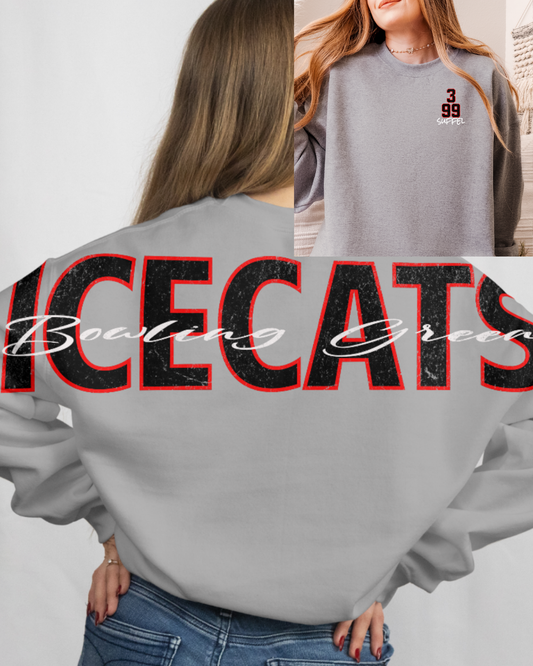 Black and Red Ice Cats big back Crewneck