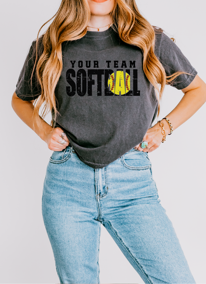 Custom Baseball/Softball  Adult Tshirt