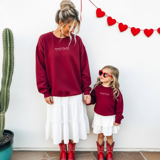 4 Puff Heart Crewneck