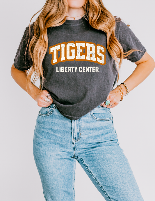 Liberty Center Arch Boxy Mom Tee