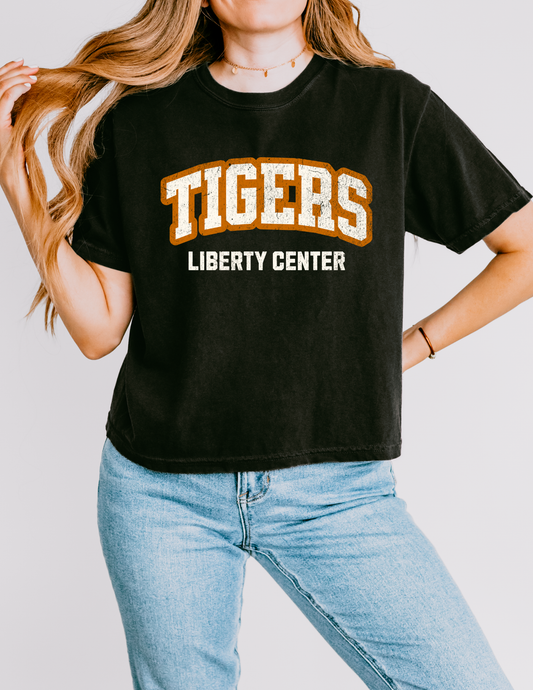 Liberty Center Arch Boxy Mom Tee