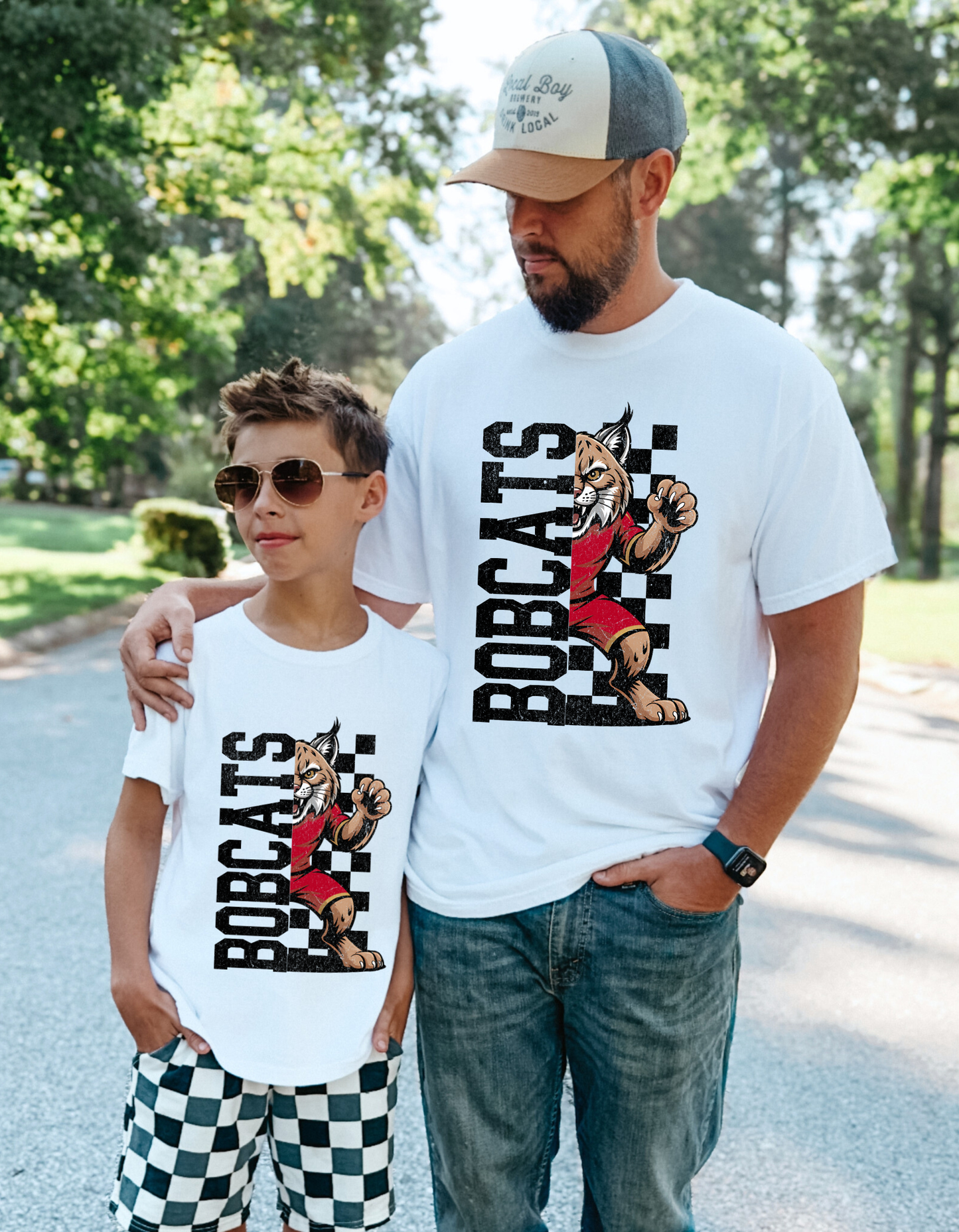 Checkered Bobcat Mascot