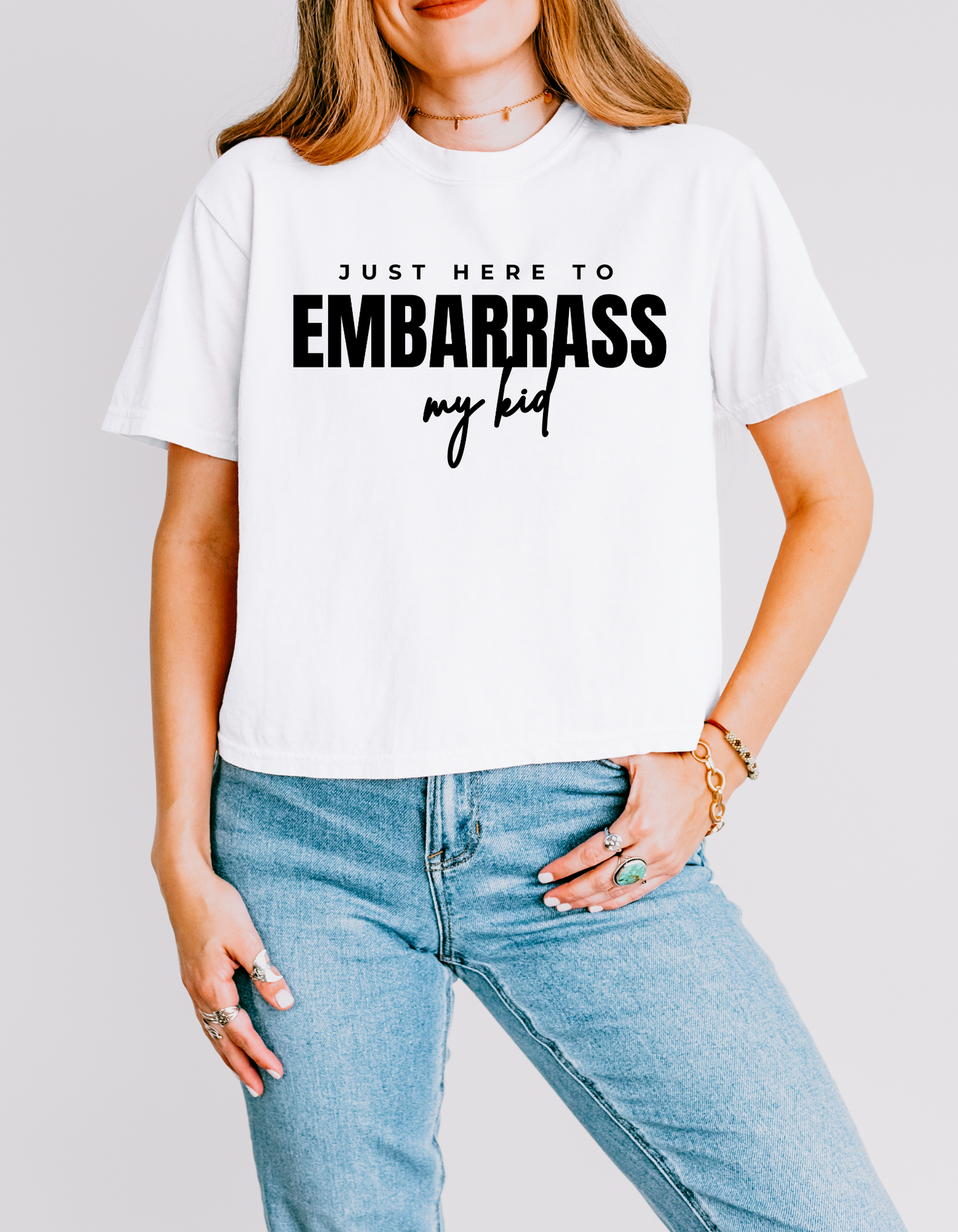 Just Here To Embarrass My Kid Boxy Tee